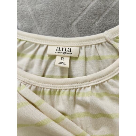 Ana A New Approach Knit Top Size Large XL Pear Striped Elastic Waist - Picture 11 of 11